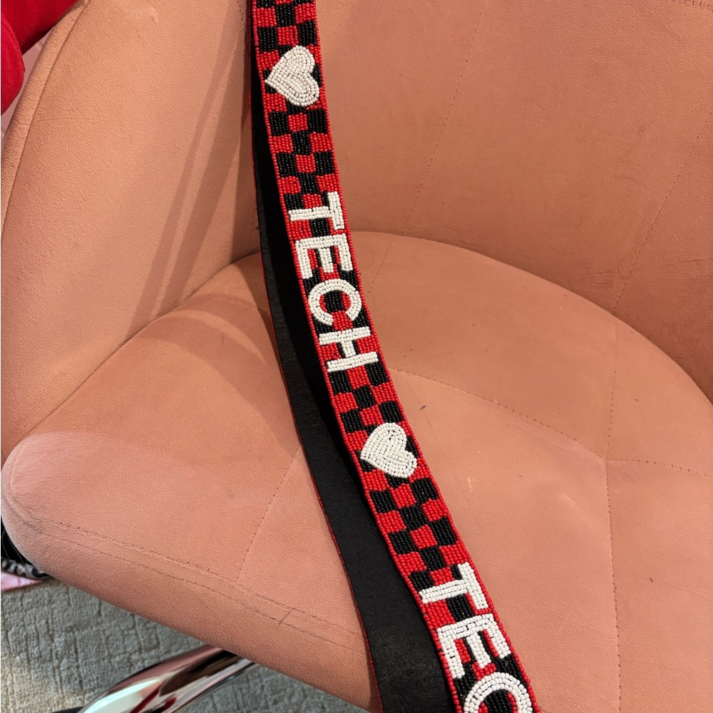 Red and Black Checkered Strap with Tech Design purse band